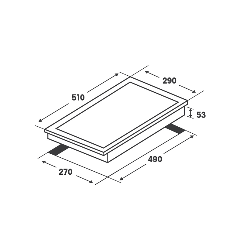 Cocina Eléctrica con 2 Quemadores Vitrocerámica Touch de 29x51cm Mastermaid
