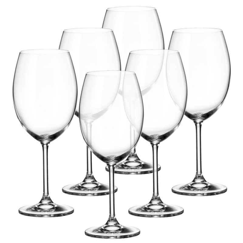 Copas de Cristal Vino Tinto Colibrí 6 Piezas Bohemia