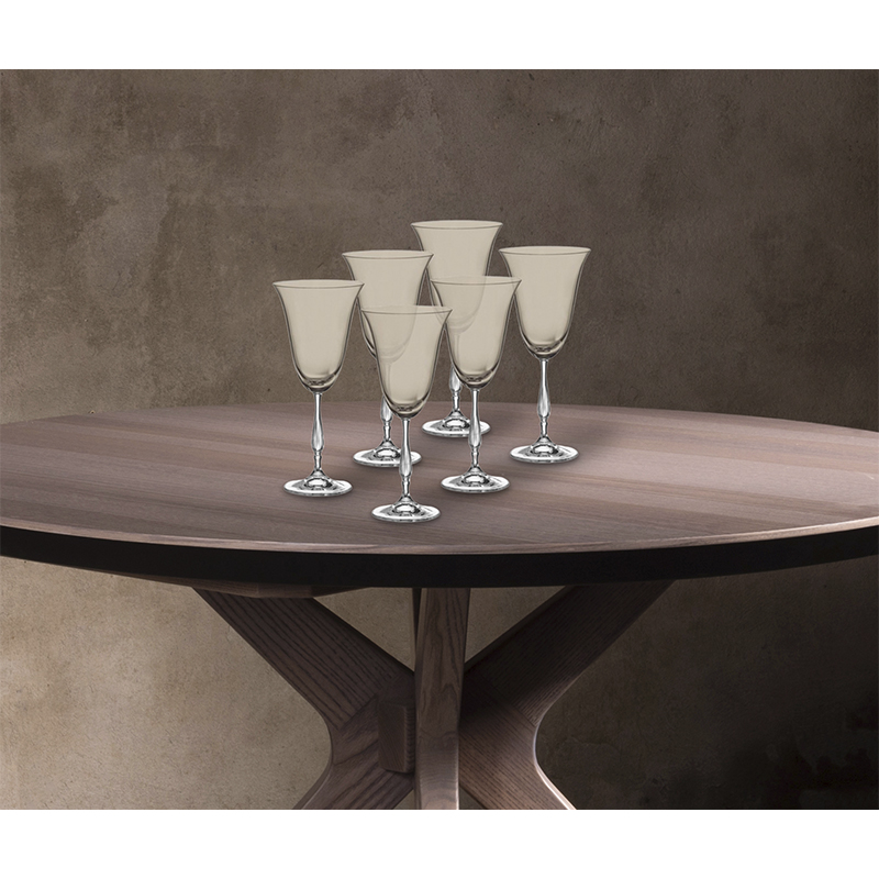Copas de Cristal Vino Tinto Fregata Bronce 6 Piezas Bohemia