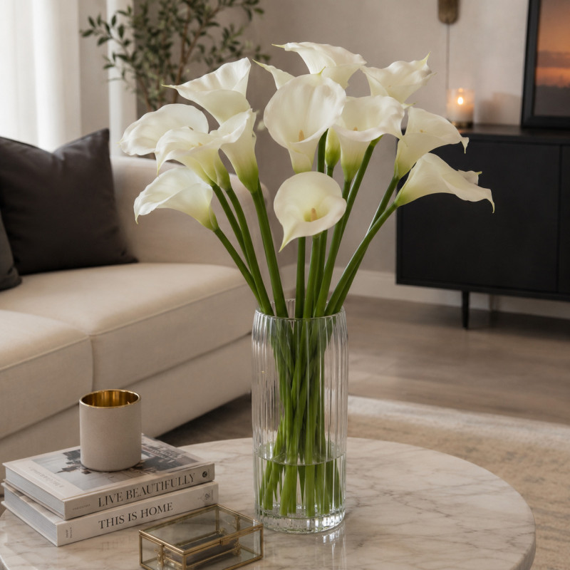 Flor Calla Cerrada Amarilla 70cm