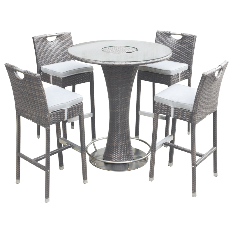 Comedor Gris de Patio de 5 Piezas