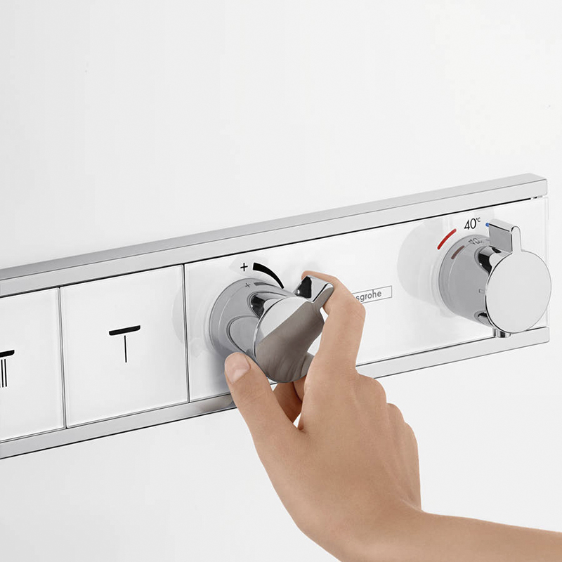 Grifería para Ducha de 4 Funciones Rain Select Glass Blanco Hansgrohe