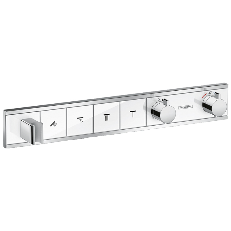 Grifería para Ducha de 4 Funciones Rain Select Glass Blanco Hansgrohe