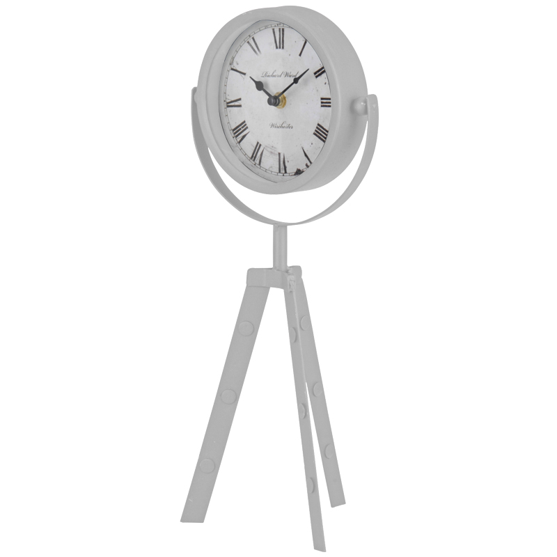 Reloj Tripode de Mesa Blanco