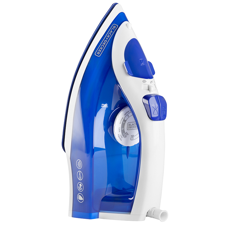 Plancha Blanca con Azul con Vapor  Black+Decker