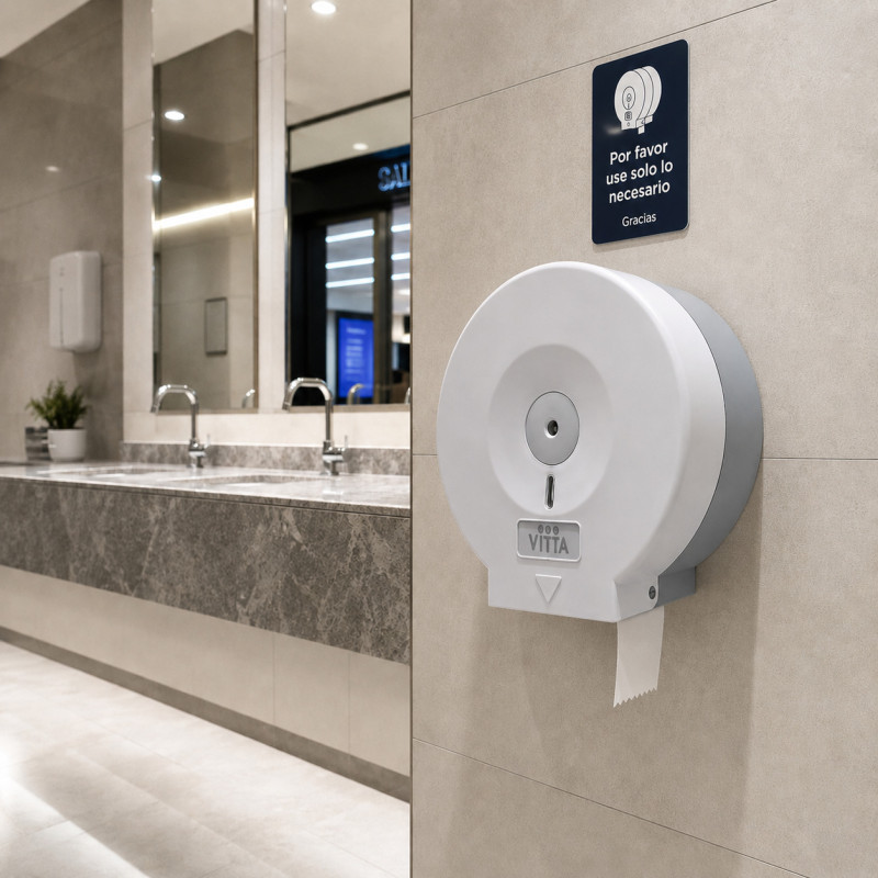 Dispensador Blanco de Papel Higiénico Jumbo