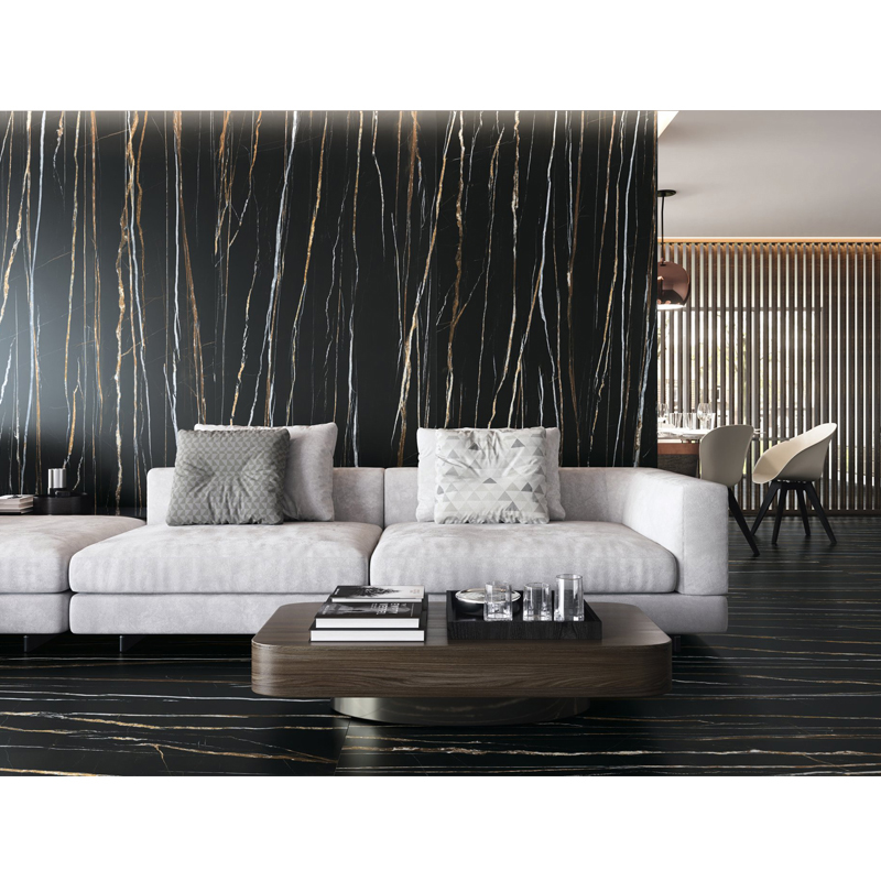 Porcelanato Daren Noir Pulido 120x260cm 7mm Hecho en España