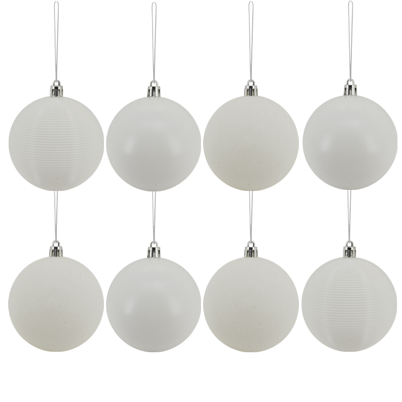 Bola Navideña Blanca 5cm 8 Piezas