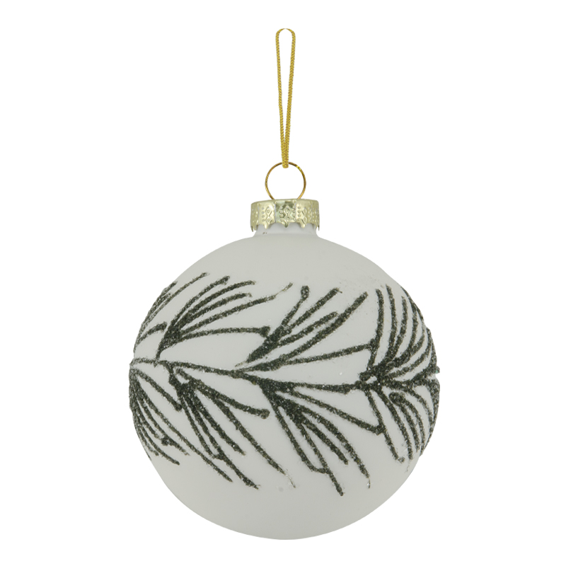 Bola Holly Country Feather Blanco Verde 8cm