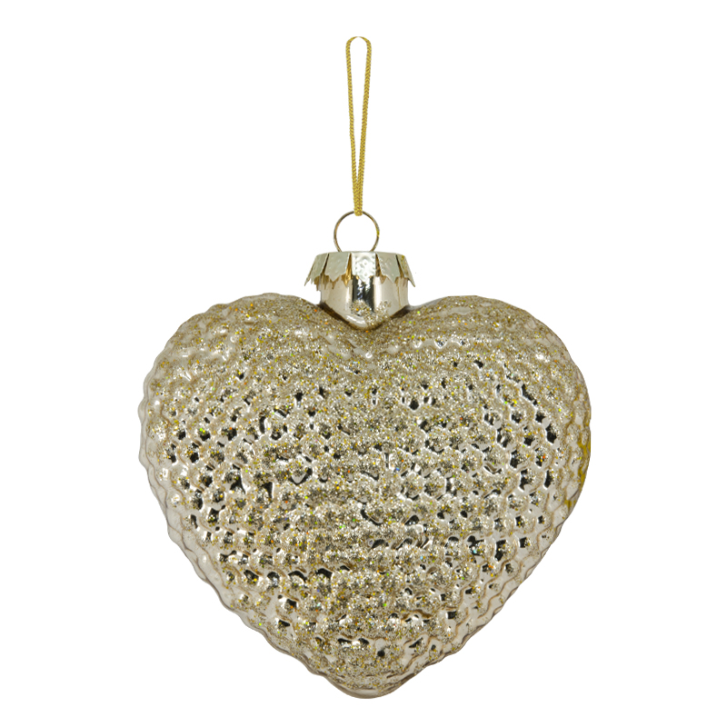 Bola Lovely Cristmas Heart Oro 8cm