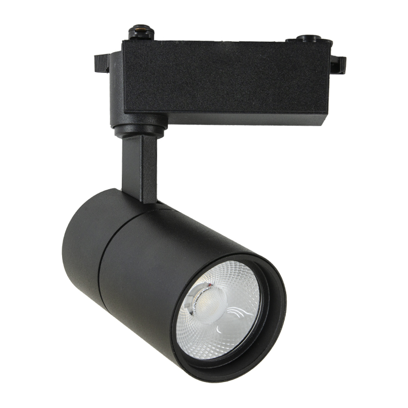 Spot Negro Tubular  Led  10w para Riel  Luz Cálida 2700k