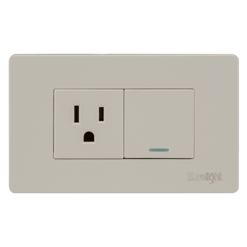 Interruptor Toma Polarizado Volga Beige 10A/15A