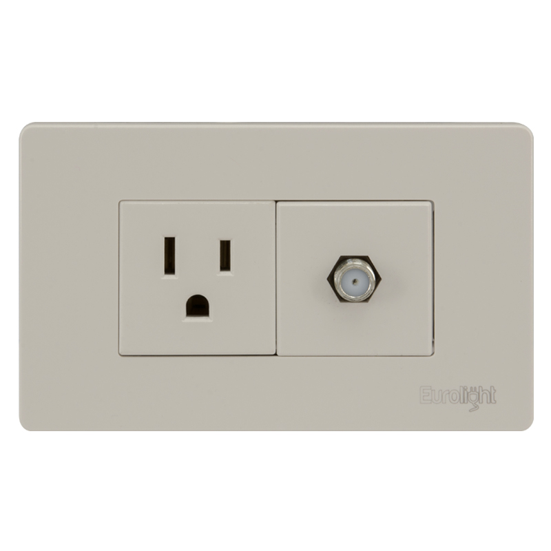 Tomacorriente Polarizado Coaxial Volga Beige
