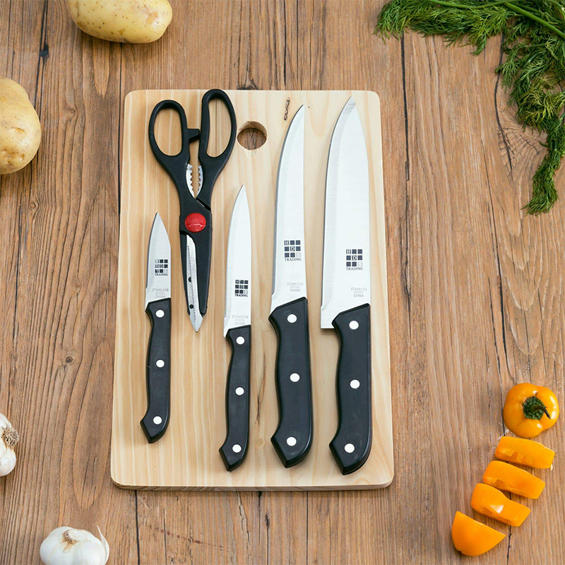 Cuchillos con Tabla de Picar 6 Piezas Home Basic