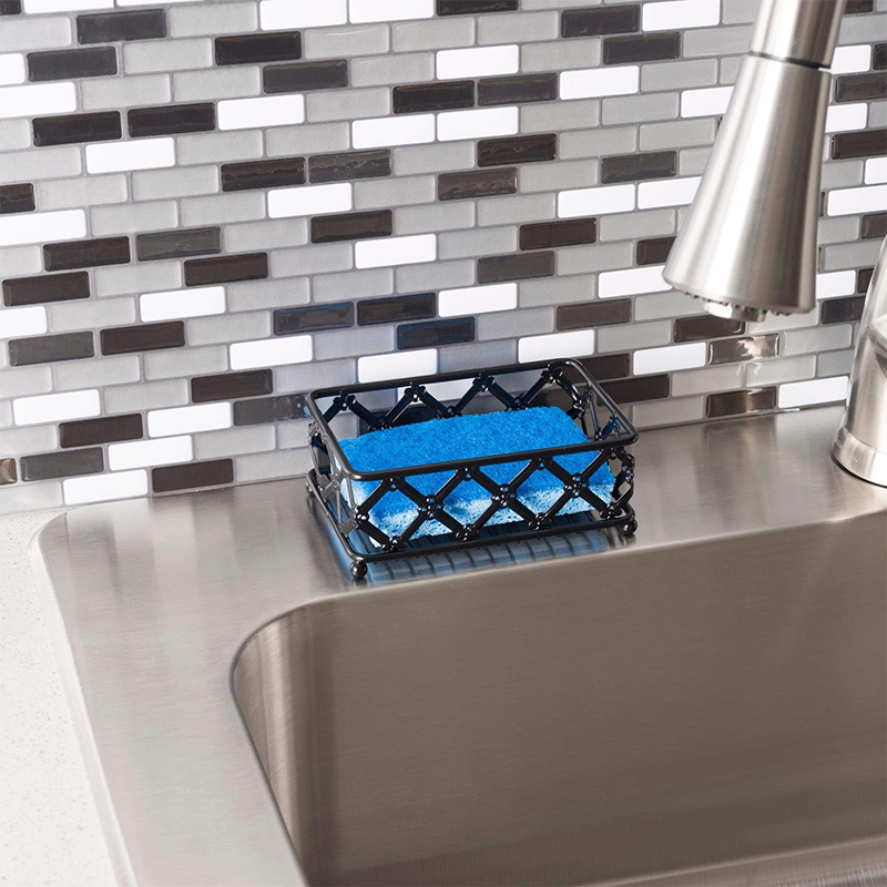 Porta Esponja Negro Home Basics