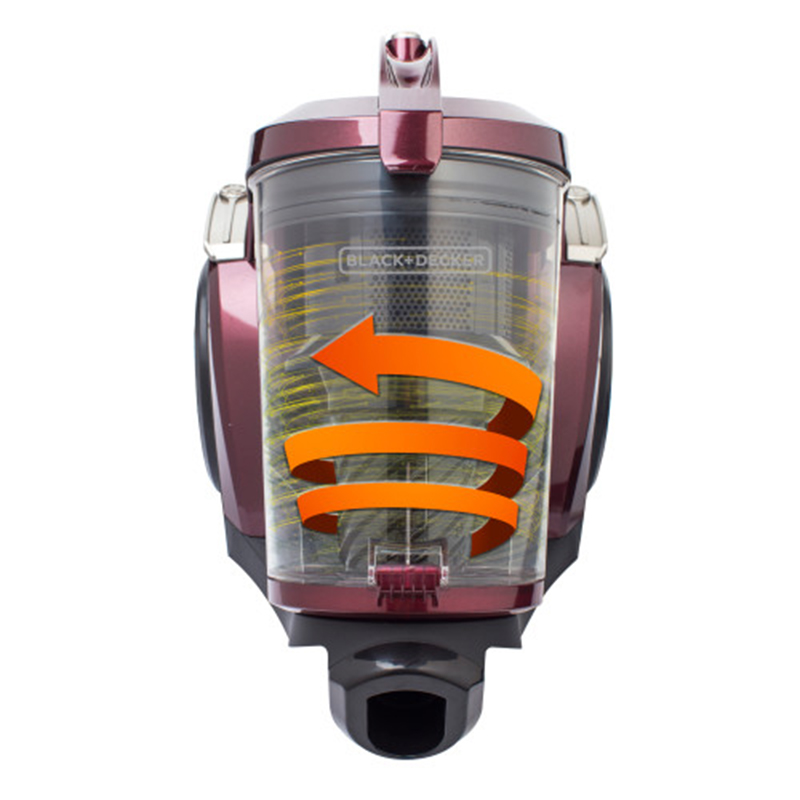 ASPIRADORA BLACK DECKER 2200W 3LTS COLECTOR DE POLVO HEPA FILTRO COLOR VINO