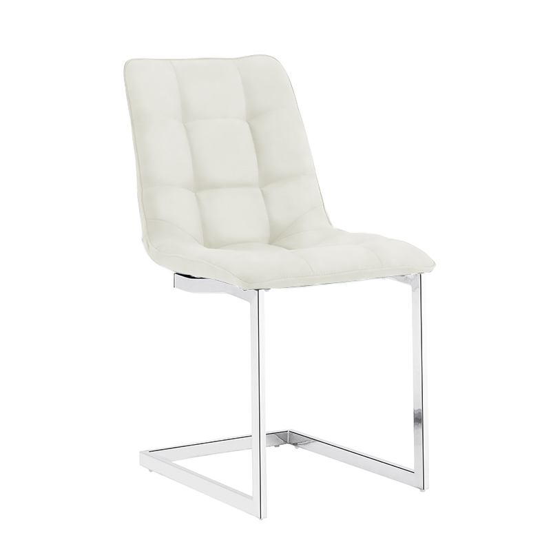 Silla Blox Fija Cuero Blanco