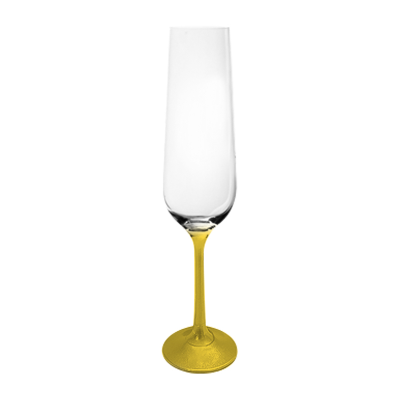 Copa para Champagne Sandra Gold Stem 200ml 6 Unidades