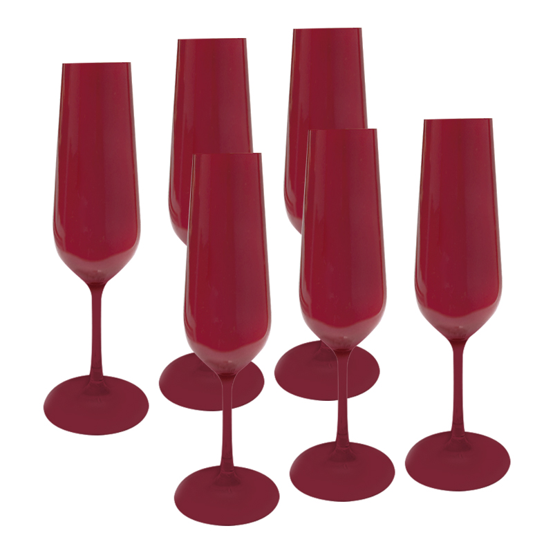 Copa para Champagne Sandra Red 200ml 6 Unidades