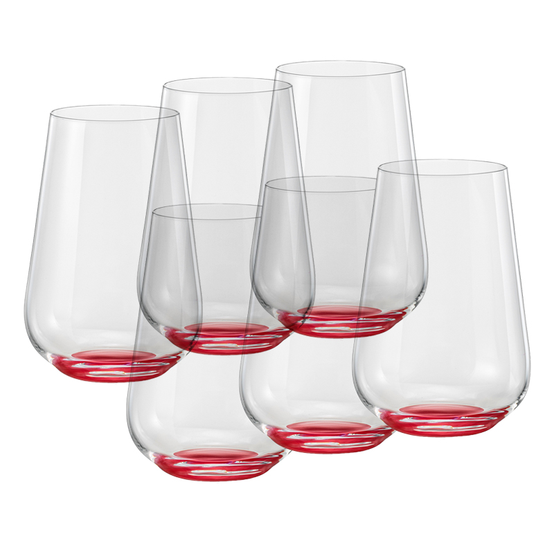 Vaso Sandra Red Bottom 380ml 6 Unidades