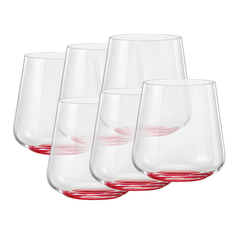 Vaso Sandra Red Bottom 290ml 6 Unidades