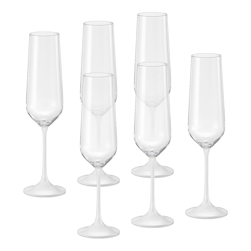 Copa para Champagne Sandra White Stem 200ml 6 Unidades