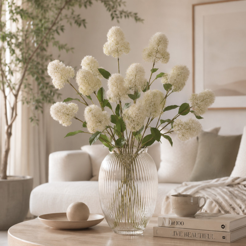 Flor Smoke Bush Blanca 72cm