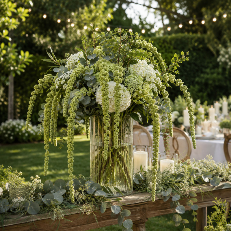 Flor Amaranthus Spray Verde 90cm