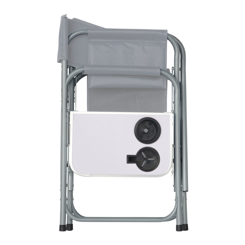 Silla de Playa con Mesa Plegable Gris