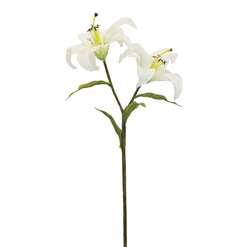 Flor Tiger Lily Blanca 56cm