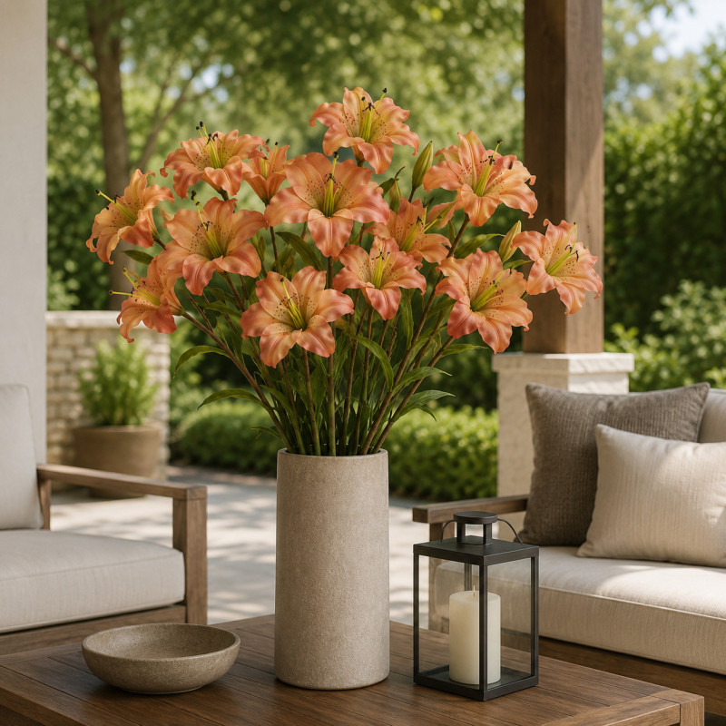 Flor Tiger Lily Roja 56cm