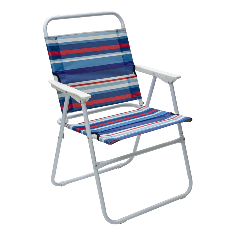 Silla Plegable Playa Camping Incluye Funda Y Portavaso Azul