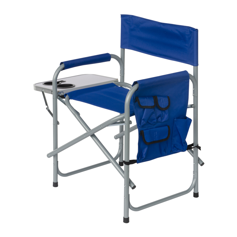 Silla de Playa con Mesa Plegable Azul