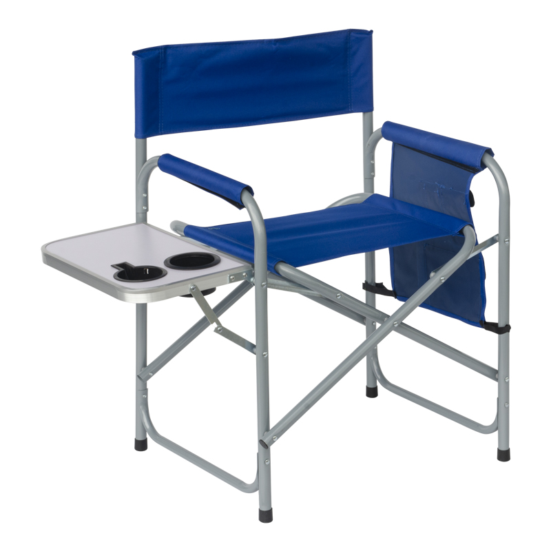 Silla de Playa con Mesa Plegable Azul