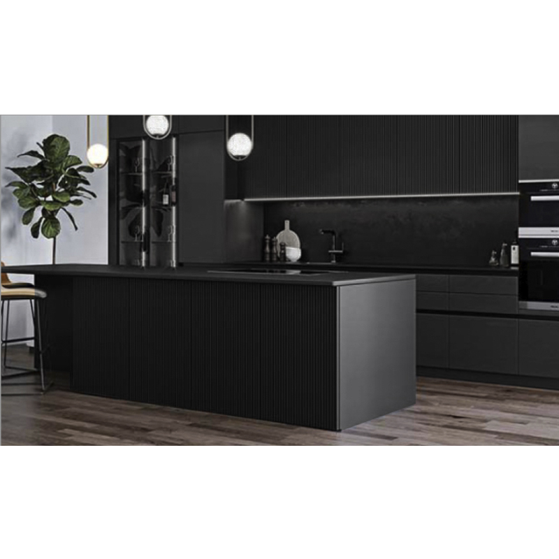 Piedra Sinterizada Negro Mate 160x320x12mm (5.12) para Mesón
