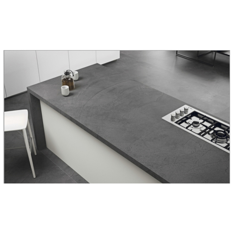 Piedra Sinterizada Gris Mate 160x320x12mm (5.12) para Mesón