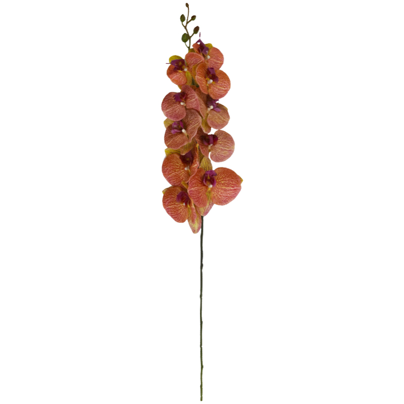 Flor Orquídea Gigante Amarilla Roja 94cm