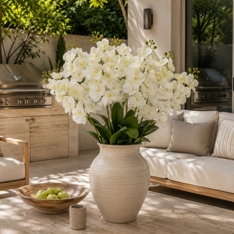 Flor Orquídea Gigante Blanca 75cm