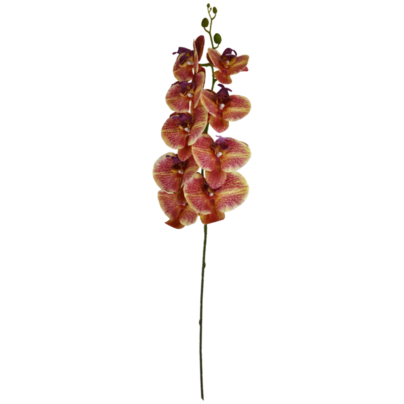 Flor Orquídea Gigante Amarilla Roja 104cm