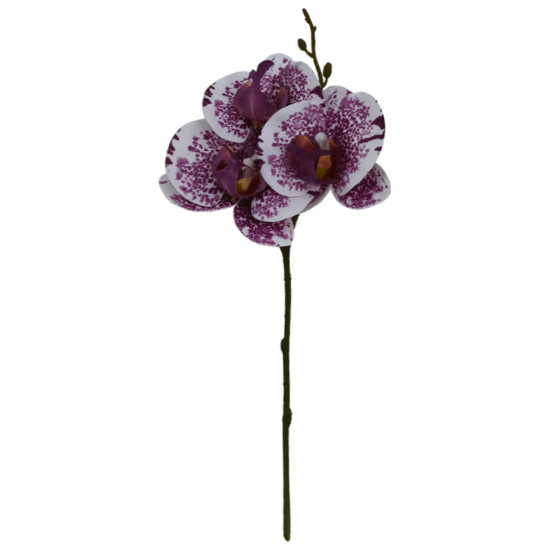 Flor Orquídea  Blanca Lila 30cm