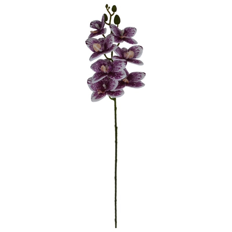 Flor Orquídea Mediana Blanca Lila 60cm
