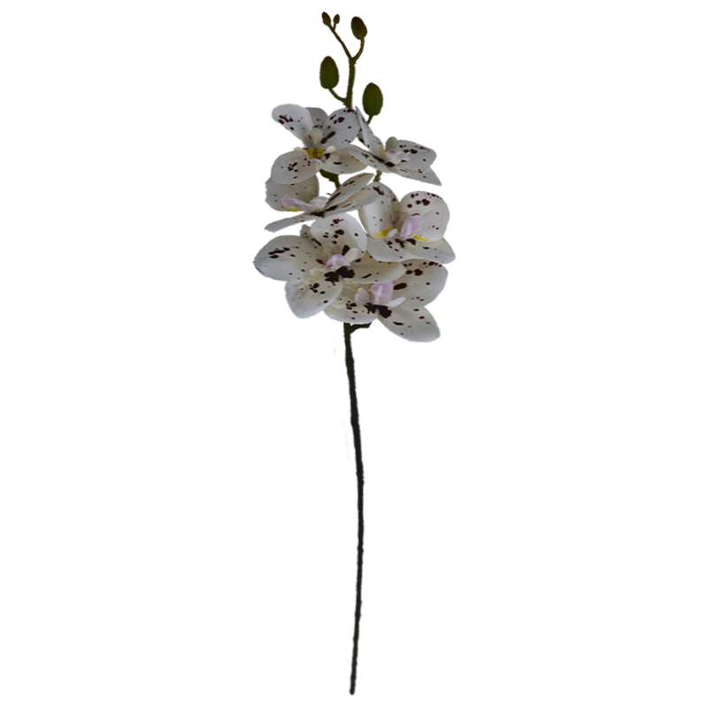 Flor Orquídea Mediana Blanca Roja 60cm