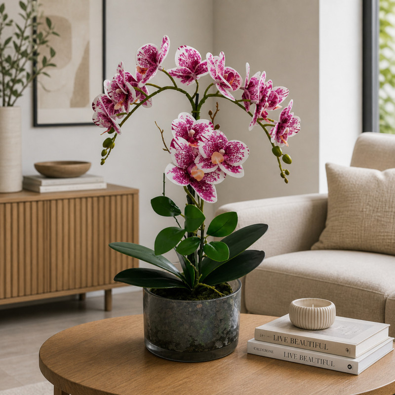 Maceta Phalaenopsis Blanco Lila  40cm