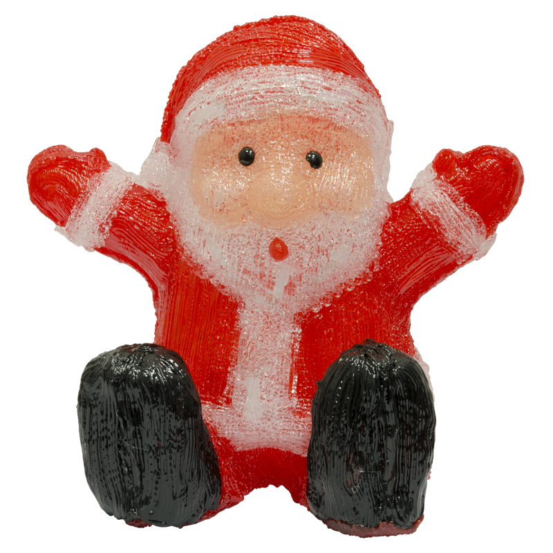 Santa Sentado Acrílico con Luz 30cm