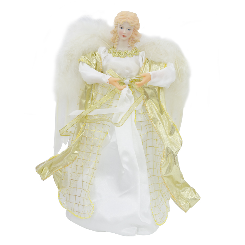 Punta de Árbol Ángel Blanco Oro 30cm
