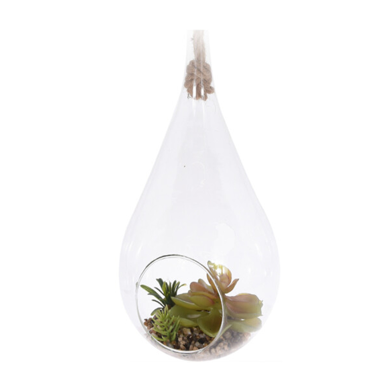 Gota Colgante Cristal con Planta 