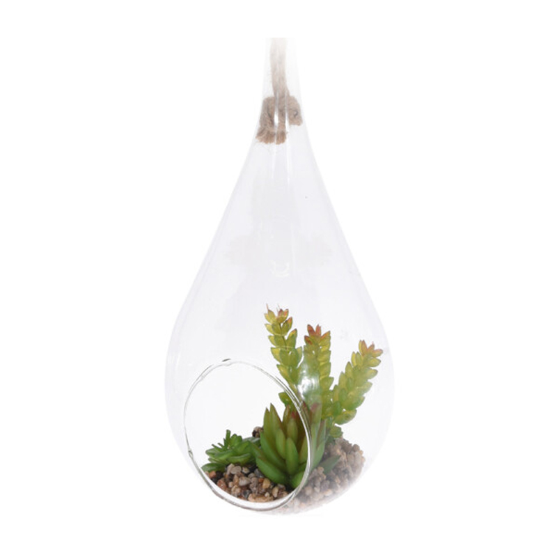 Gota Colgante Cristal con Planta 