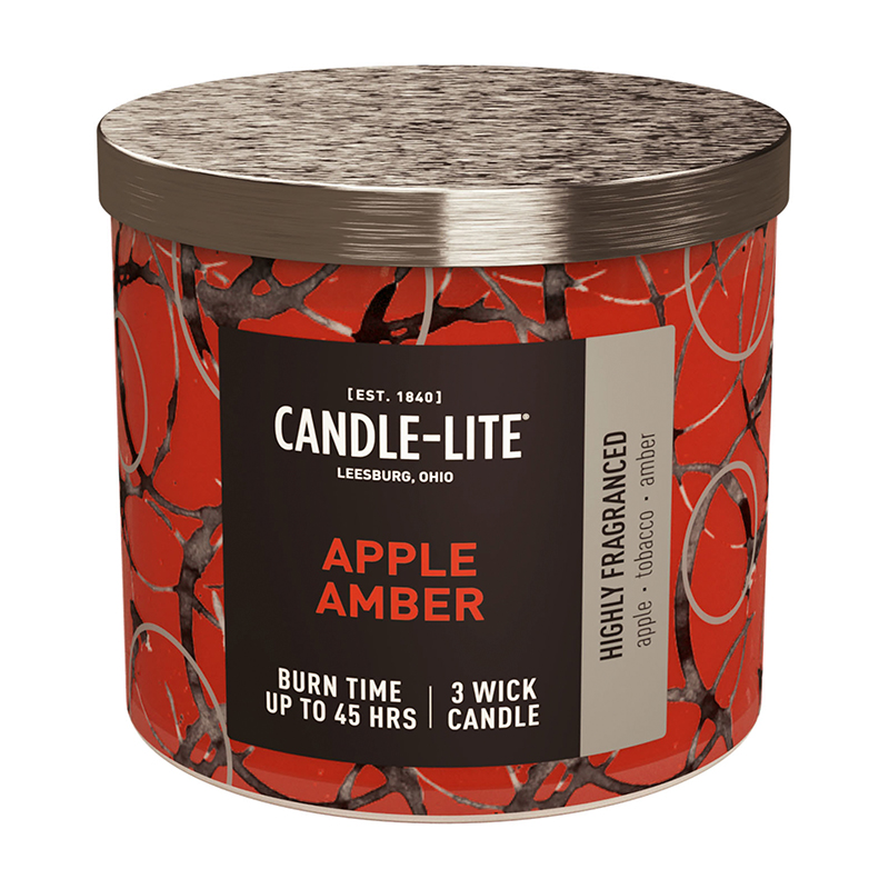 Vela Aromática 3 Mechas 14oz Apple Amber
