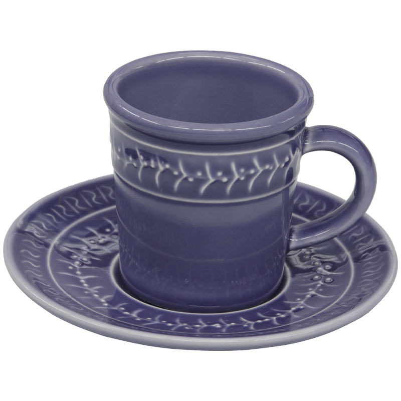 Taza con Plato Espresso Alice Lila 7cm Value Ceramic
