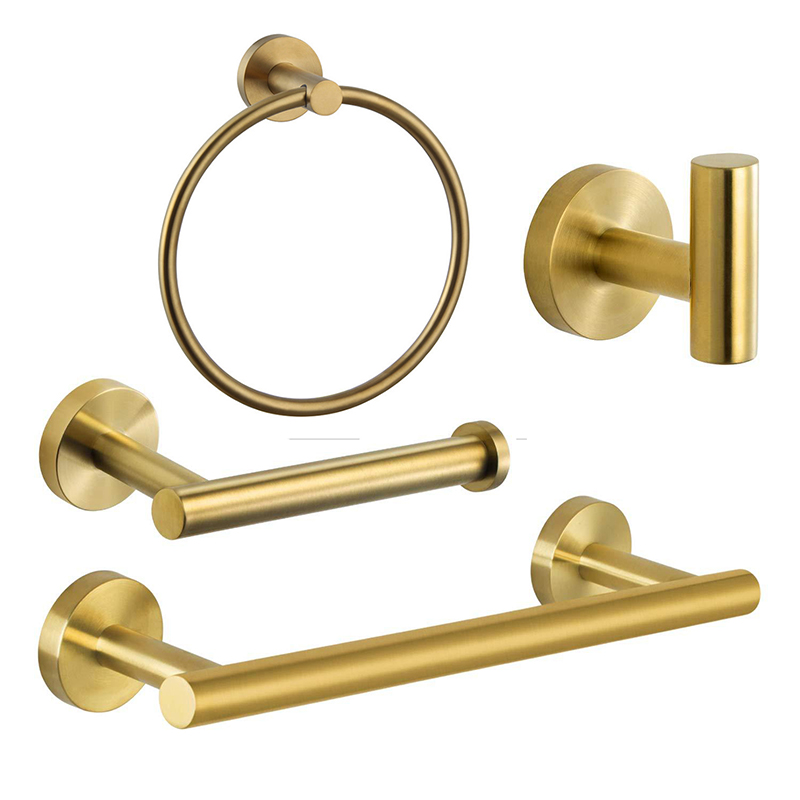 Set Kit Juego Accesorios Para Baño 7 Piezas Bronce Cromado